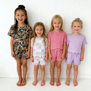 Adorable Scalloped Summer Shorts Set for Girls | Matching Outfit with Sweet Detailing | Perfect for Vacation & Everyday Fun