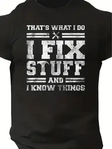 Plus Size, Men'S Funny Mechanic Pattern T-Shirt -