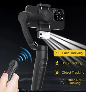 AI Tracking Phone Gimbal Stabilizer, 3-Axis Foldable Smartphone Gimbal with AI Module, Detachable Remote Control & Focus Wheel for iPhone 17/16/15/14 Pro Max and Android, Travel and Selfie Accessory