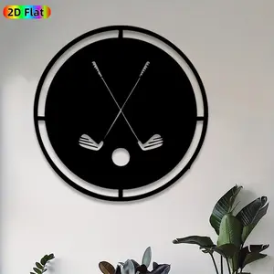 1pc Golf Club & Ball Metal Wall Art, Art Wall Decoration, Dynamic Golf Statue Mural, Ideal Gift for Fathers Day, Christmas, Golf Decor Enthusiasts, Perfect for Patio Wall & Garden Fence, Unique Outdoor & Indoor Golf-Themed Decor