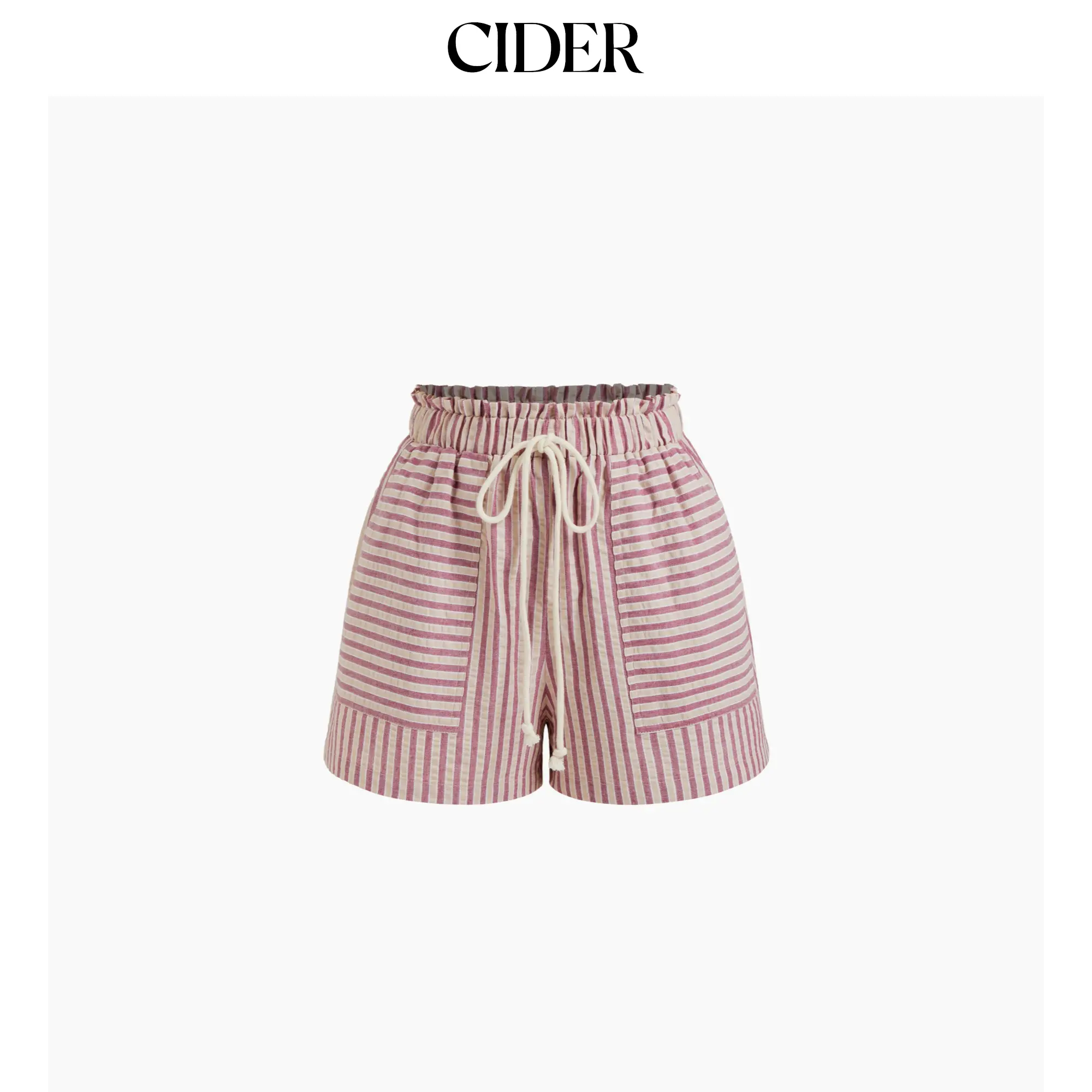 Cider [size 2-26] Mid Rise Stripe Drawstring Shorts