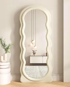 Full Length Mirror, Floor Mirror, Wall Mirror Full Length, 71"x30" Standing Mirror Full Length, Wall-Mounted Mirror for Bedroom Living Room, Flannel Frame, Blue