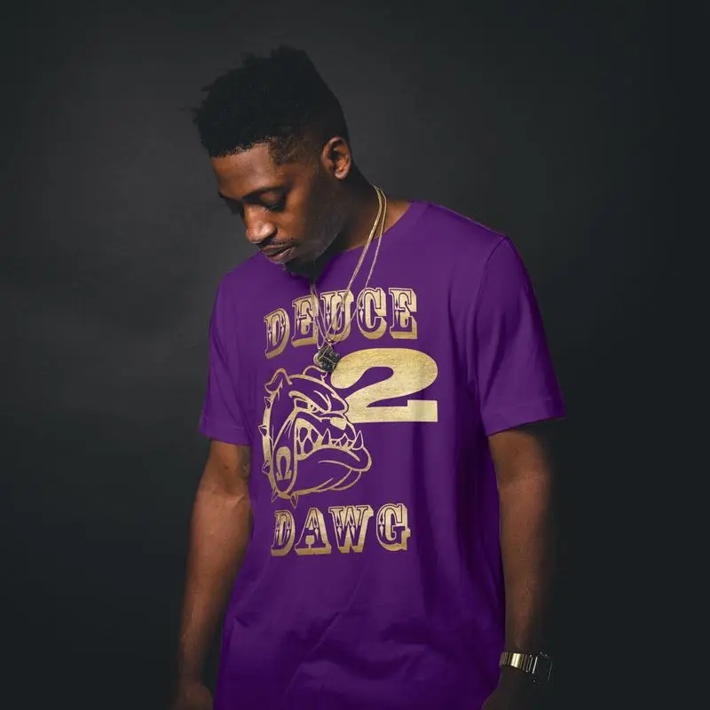 Omega Psi Phi Deuce Dawg Royal Purple and Old Gold Design by Waymaker Designs Inc Crew Neck T Shirts Long Sleeved T Shirts and Hoodies Sweatshirt Hoodie Comfort Colors l3qrjem5