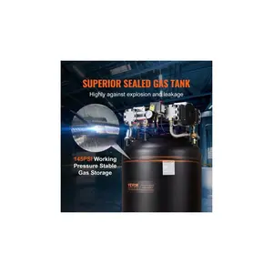 VEVOR 80 Gallon Air Compressor, 6.5HP 15.5SCFM90 PSI, 145PSI Oil Free Stationary Air Compressor Tank, 86dB Ultra Quiet Compressor for Industrial Manufacturing, Construction Sites, Auto Repair