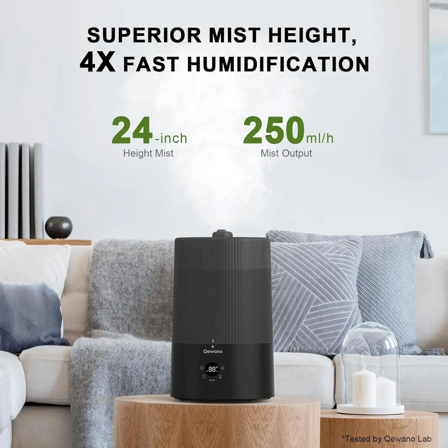 4L Top Fill Ultrasonic Cool Mist Humidifier - 2-in-1 Diffuser & Humidifier with Nightlight, 18W, Boosts Humidity, Eases Dryness, Covers 415 sq ft, Includes Manufacturer Warranty, 50-Hour Runtime for Bedroom Baby Nursery