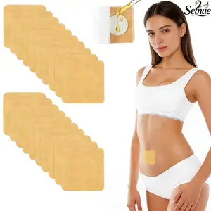 50 Pcs Disposable Castor Oil Pack Wrap for Belly Button Patch Organic Cotton Self-Adhesive Castor Oil Wrap Highly Absorbent No Washing (Oil Not Included)