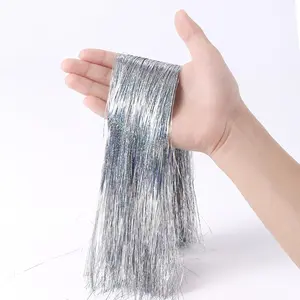 3000pcs Christmas Icicle Tinsel,18in Silver Foil Fringe Tinsel Strand Icicle Tinsel Christmas Tree Tinsel for Christmas Holiday Decor Birthday Supplies
