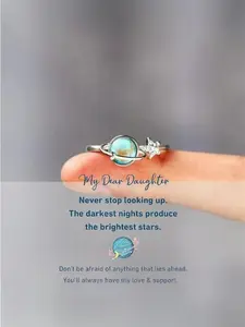 A gift for my daughter: a star and moon spinning Stress Relief Fidget fidget spinner to relieve stress and anxiety. Includes a card and a copper-plated ring.