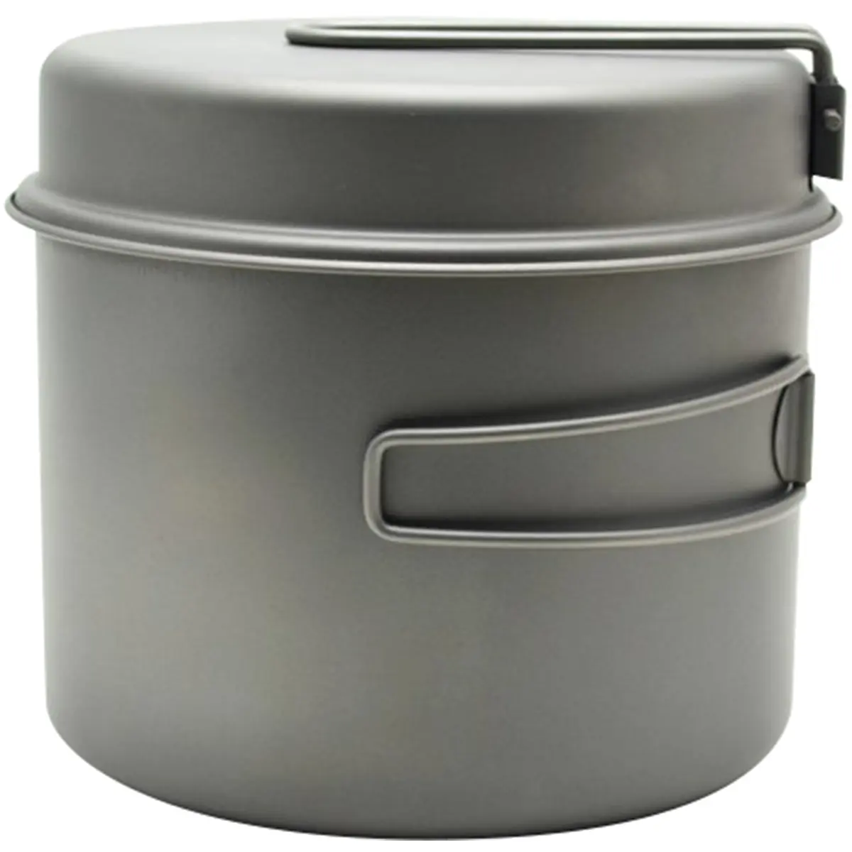 TOAKS Titanium Camping Cook Pot with Pan & Foldable Handles - 1600ml Ultralight Camping Kitchenware for Outdoor Cooking, Hiking/Light Outdoor Use, No Metallic Smell