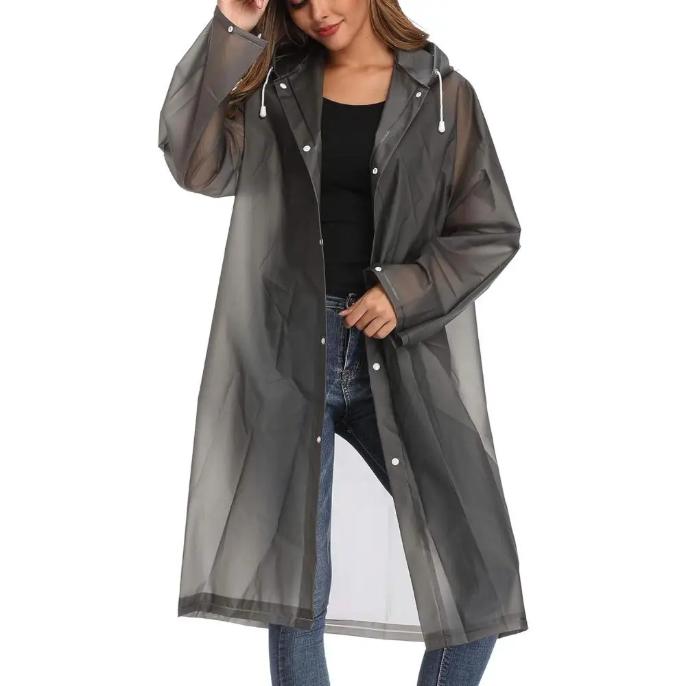 EVA Raincoat Waterproof Rain Poncho Reusable Unisex Men Women Long Clear Rain Wear