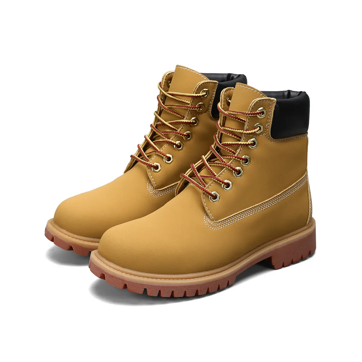 Unisex PU Hiking Boots, Wear Resistant Rubber Sole Comfort Outdoor Walking Shoes