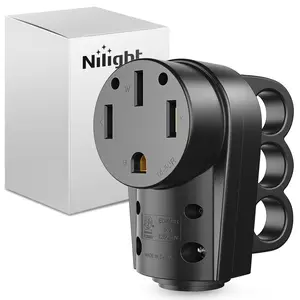 Nilight 50 Amp RV Female Replacement Plug 125/250 Volt Heavy Duty Receptacle with Handle ETL Listed NEMA 14-50R for Camper Caravan Motorhome Van Trailer summervibes