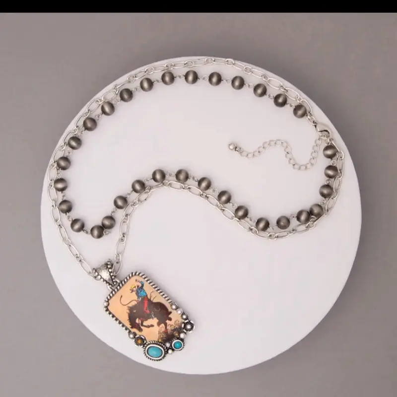 cowboy pendant Navajo necklace