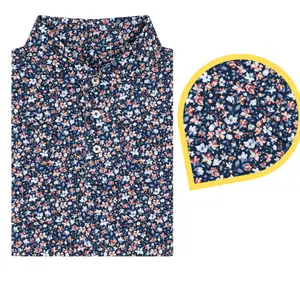 The All American Floral Men's Short Sleeve Performance Polo, Blue Flower Golf Polo Shirt, Spring Pink, Master Golf Shirt, Floral Golf Polo Shirt, Gift for Him
