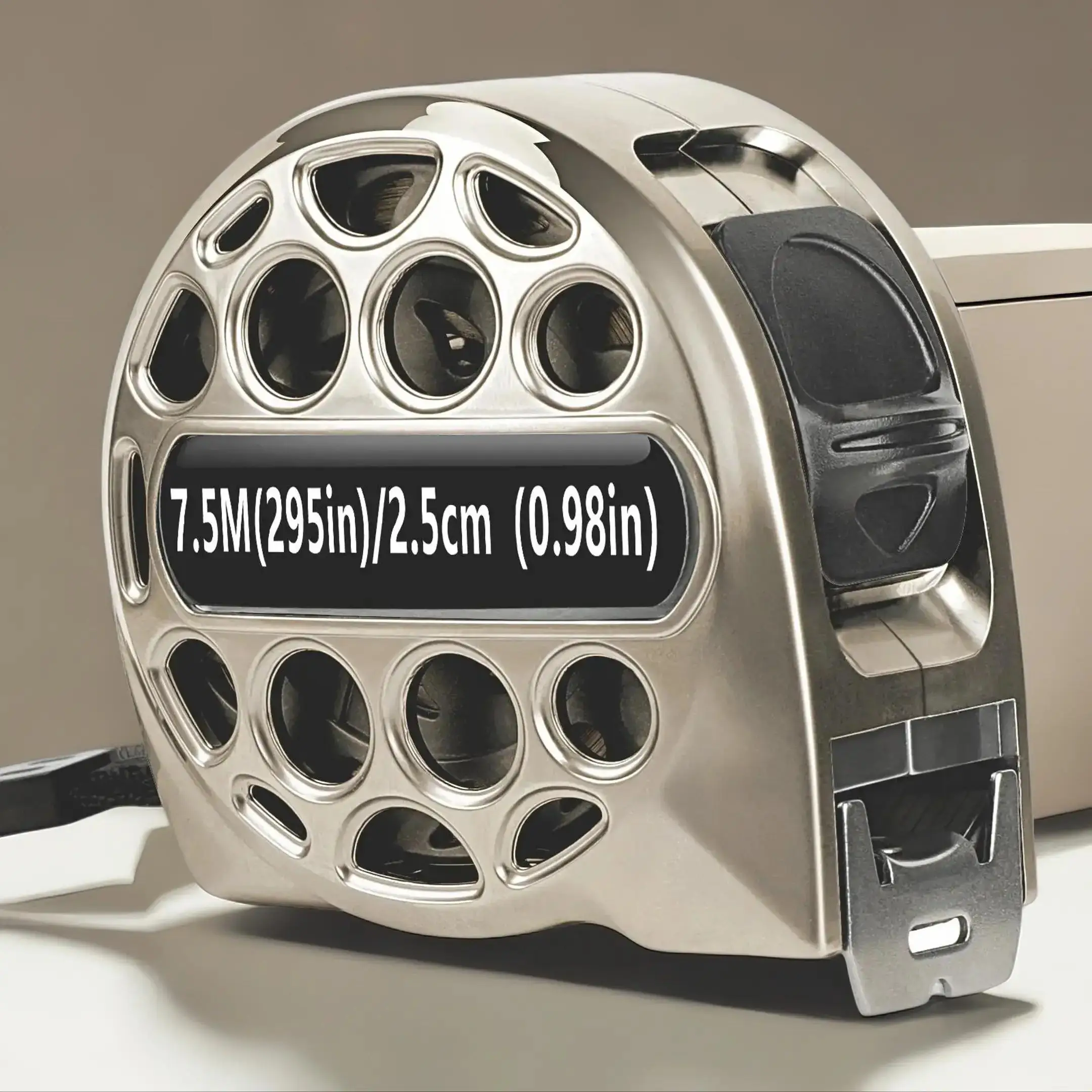 25FT Stainless Steel Measuring Tape, Double-sided Scale Waterproof Portable Retractable Measure Ruler, Hand Measuring Tool for Home Agricultural Indus