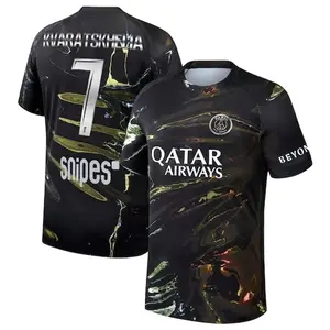Unisex Soccer/Football Paris Saint-Germain Club Kvaratskhelia 7 2025/26 Night Edition Stadium Replica Jersey - Black
