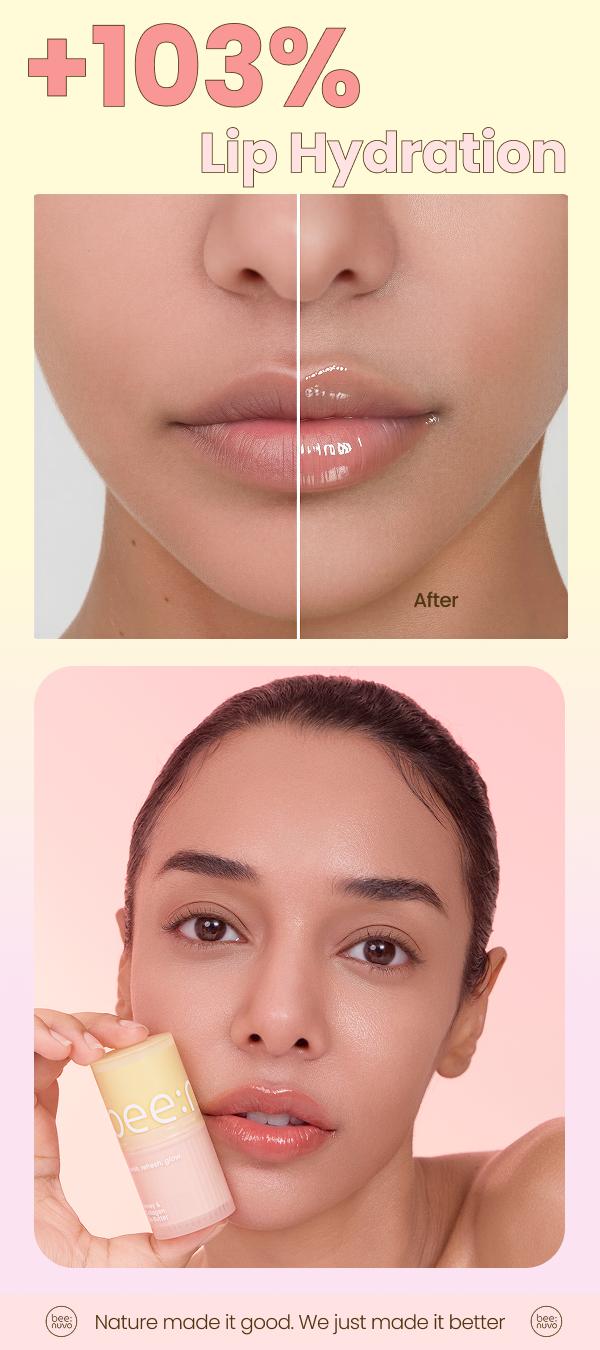 beenuvo Honey & Collagen Lip Butter - Honey Lip Balm for Deep Moisture & Skincare | 13g | Daily Lip Moisturizer