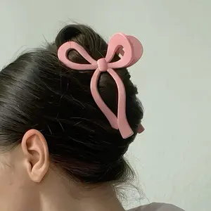 Hair Beauty Claw Clip for Adults and Teens Pink Bow Design Stylish Hair Accessory Nobrand