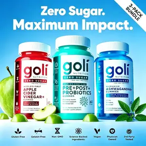 Goli Zero Sugar 3-Pack Bundle | Gut Health + Metabolism + Stress Relief All In One