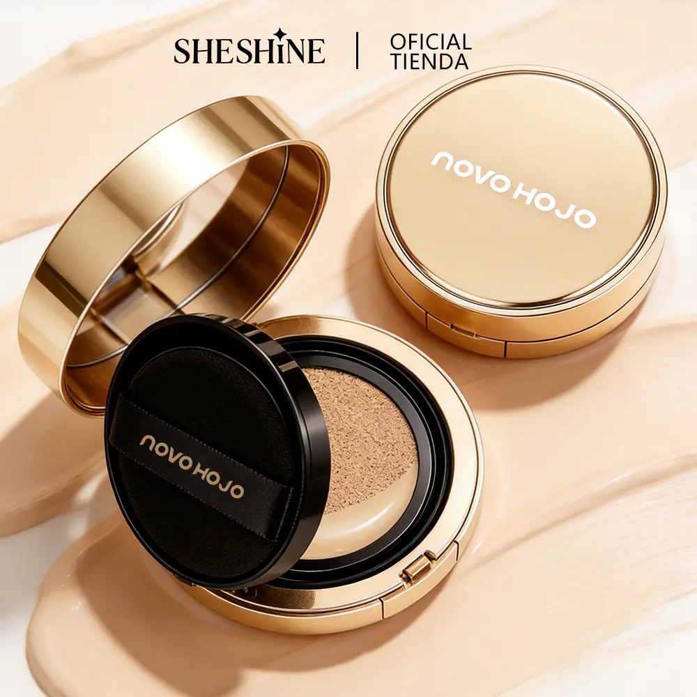 SHESHINE 2-in-1 BB Cushion Foundation and Compact Powder with Hydrating Hyaluronic Acid for Radiant Skin, SPF 35+ Sun Protection and Shine Control, Radiant Skin, Protected, 2 In 1 Concealer & Foundation, Any, All Skin Types