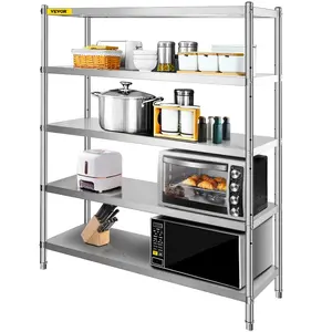 VEVOR Storage Shelf, 4-Tier Stainless Steel Shelving, Storage Shelving Unit, 70.9x 17.7x 59.1 Inch Heavy Duty Storage Rack Shelving, 1320 Lbs Total Capacity with Adjustable HeightVEVOR Super Brand Day