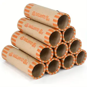 72 Pcs Preformed Coin Wrappers Rolls-Quarters, Ideal for Organizing Quarters, Durable Design, Perfect for Collectors & Daily Use, Coin Organizer