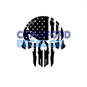 American Flag Skull Decal for Trucks Cars and More Multiple Colors Available Easy to Apply