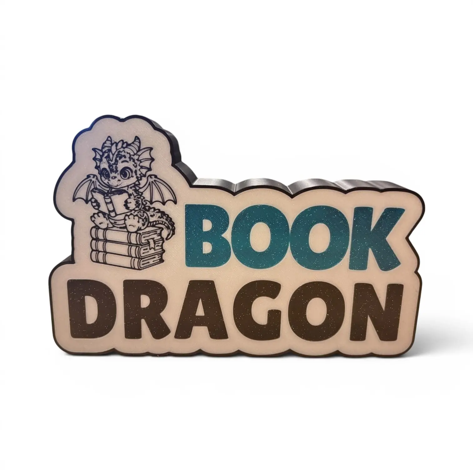 Book Dragon LED light box with white lights and push button power cord