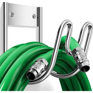 Stainless Steel Garden Hose Holder -  Heavy Duty  SS304 Wall Mounted Hanger for Water Hose, Extension Cords, Vacuum Lines, Anti-Rust