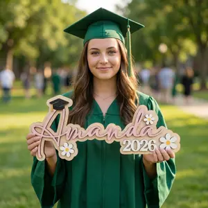 Personalized Class of 2026 Graduation Sign, Senior Photo Prop, Custom Name Grad Decor, Grad Party, Graduation Gift For Her, Grad Name Sign 2025 2026, Custom Kid Name Sign For Graduation Grandson