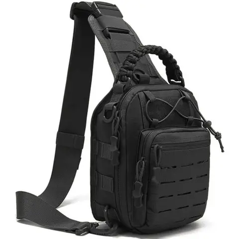 Unisex Outdoor Tactical MOLLE Backpack - Adjustable Strap Velcro Multi-Functional EDC Gear, Sports Crossbody Bags Crossbody, Military Fishing Running Waist Pack - Durable Waterproof Oxford Fabric, Multi-Color Design Shoulder Bag