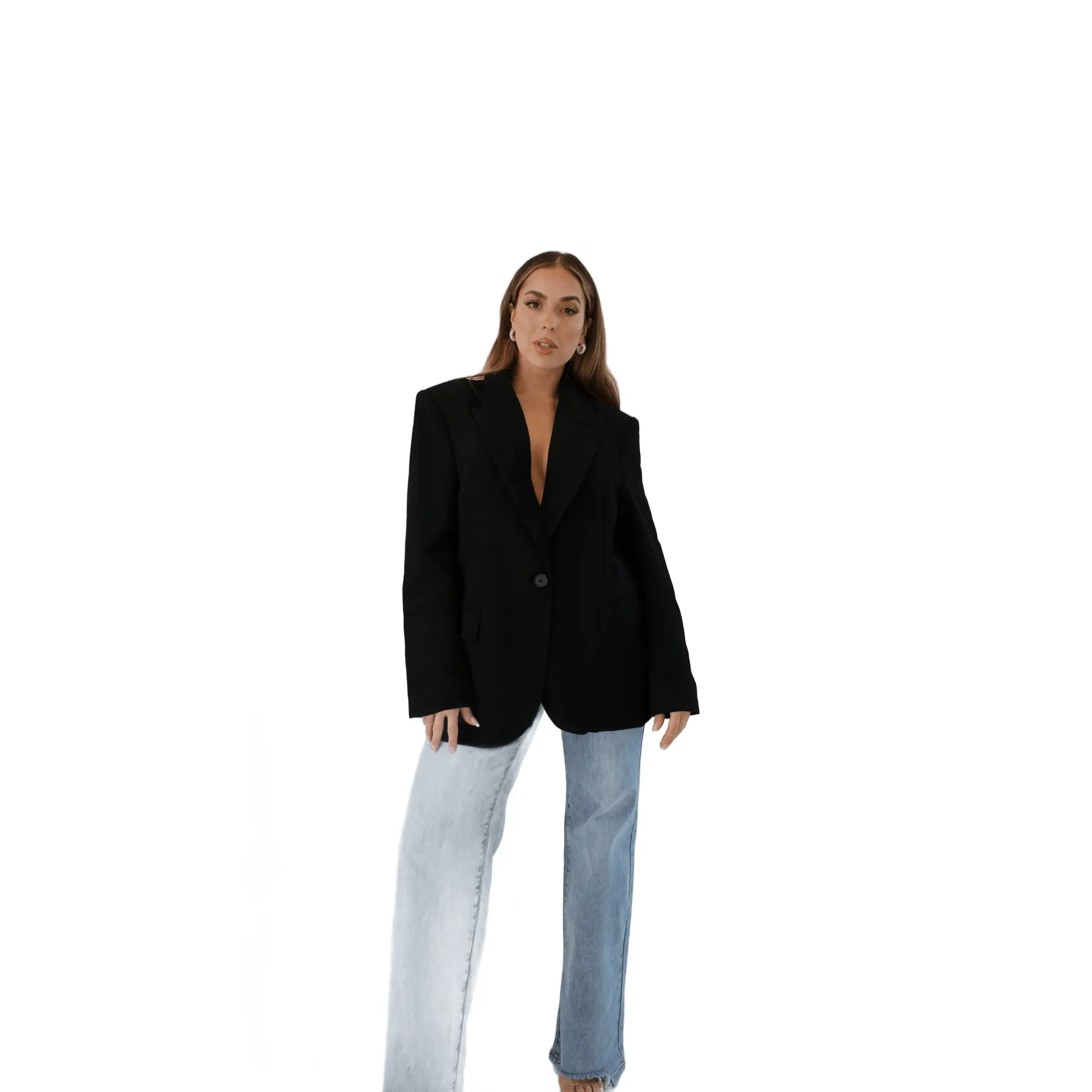 Oversized Blazer with Light Shoulder Pads