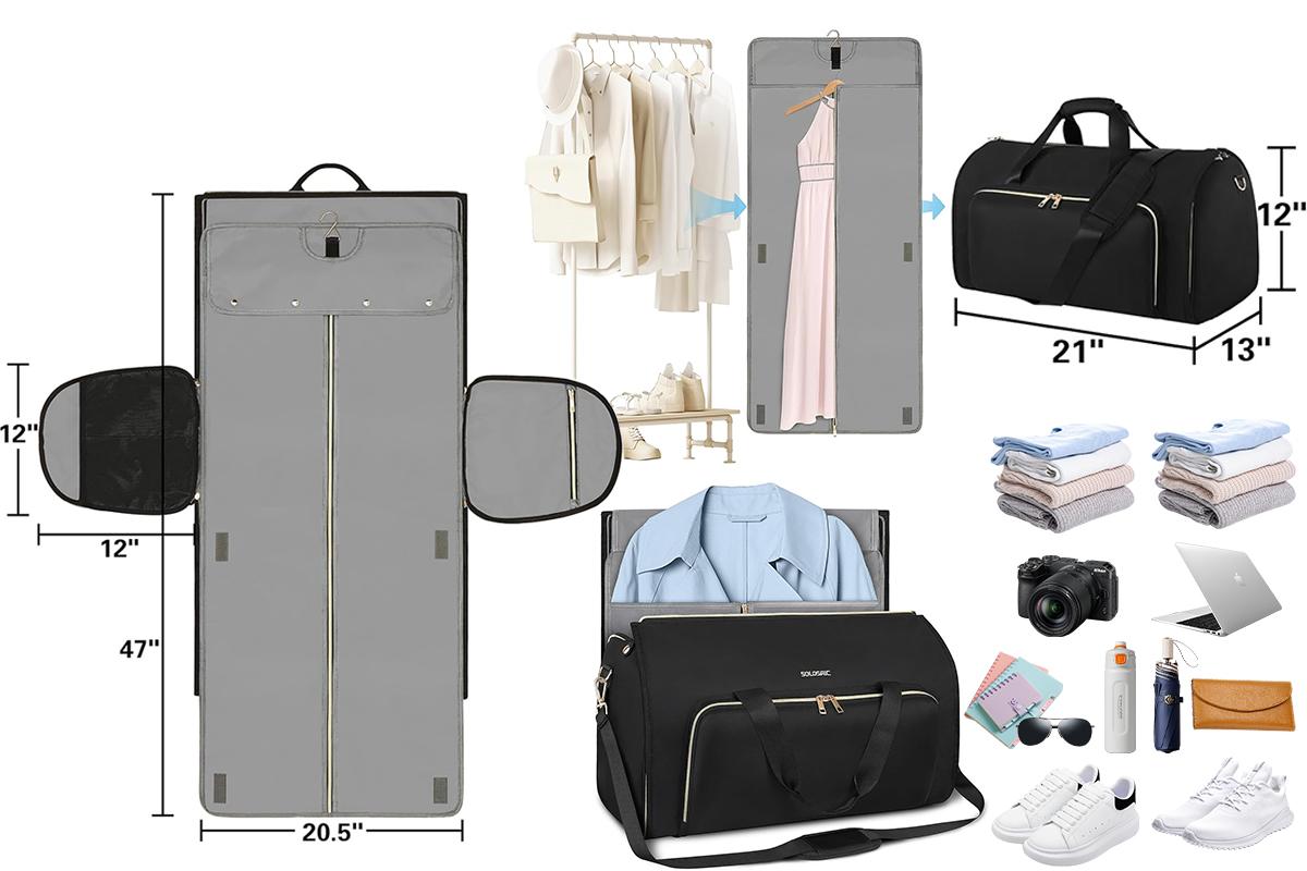 Lefame Travel Duffle Bag with Shoe Compartment, Foldable Weekender for Men and Women, Scratch-Resistant Oxford Cloth, Large Capacity with Organized Pockets, Portable Carry-On Duffel, Perfect Holiday Gift SpringStatements