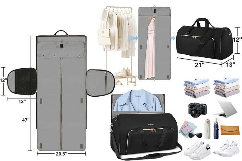 Lefame Travel Duffle Bag with Shoe Compartment, Foldable Weekender for Men and Women, Scratch-Resistant Oxford Cloth, Large Capacity with Organized Pockets, Portable Carry-On Duffel, Perfect Holiday Gift