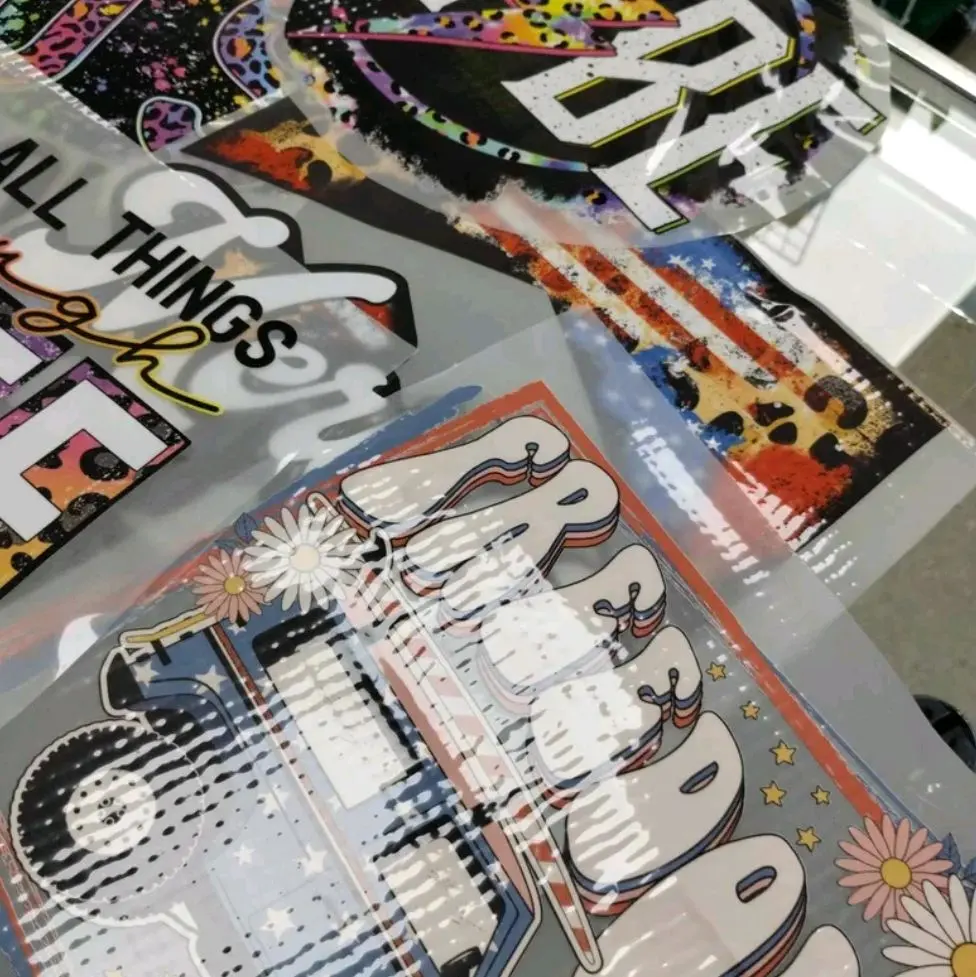 DTF Direct To Film Prints Pre-Printed Ready to Press Image Size 4" - 12" for Apparel Customization