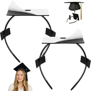 2 Pack Graduation Cap Headband, Grad Cap Hairband Insert, Perfect Graduation Hat Accessory, Gift for Graduates, Student Accessories