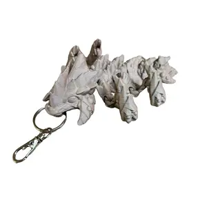 Dunestriker Tadling Keychain - 5.5 Inches - Desktop or Fidget Toy - Fully Articulated Dune Themed Dragon - 3D Printed - Choose a Color!