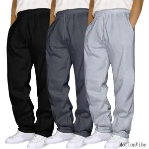 Sports pants, work pants, loose wool casual pants, elastic waist, drawstring, jogging pants, loose running sports pants, men's beige sports casual style sportswear（gift）
