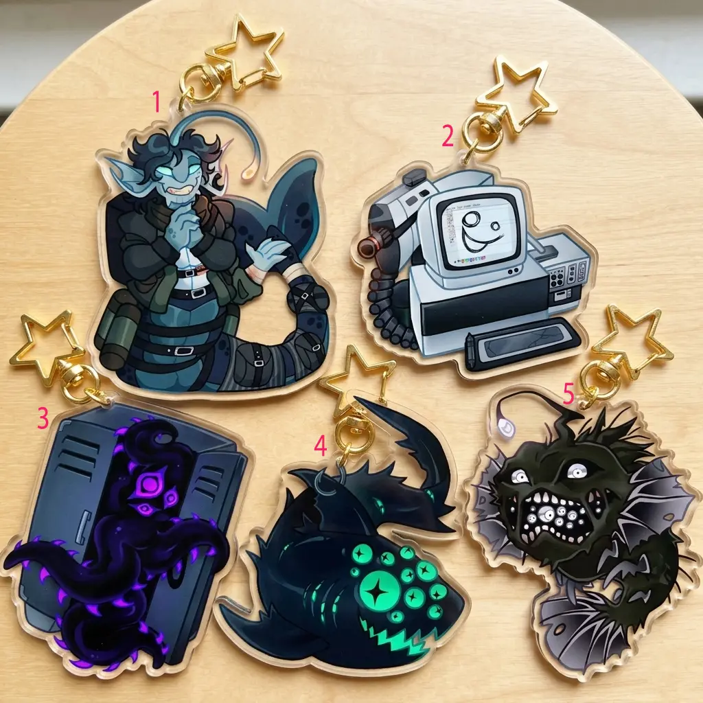 Pressure Acrylic Keychains : Sebastian Solace, PAInter, Void Locker, Eyefestation, Pandemonium, Perfect For Bags, Keys, Or Gifts