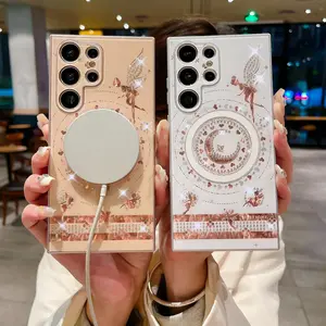 Rhinestone Decor Phone Case, Fashion Phone Protective Cover, Phone Accessory Compatible with Samsung Galaxy S25 S24 S23 S22 Ultra S25 S24 S23 S22 Plus, Casing