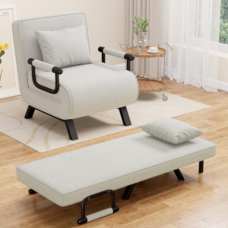 Sofa bed-Convertible 4-in-1 , Adjustable Lounge Chair with 6-Position Backrest, Folding Armchair Recliner for Living Room, Bedroom, and Office Indoor Furniture