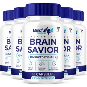 (5-Pack) Brain Savior Wellness Pills, 300 Capsules, Mindful Health & Nutrition Supplement