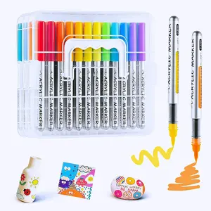 Markers Set, Direct Liquid   Pens with Brush Tip, Opaque   Pens for Rock, , Glass, Canvas & ,  Art Supplies for Artists, Crafters & DIY(48)