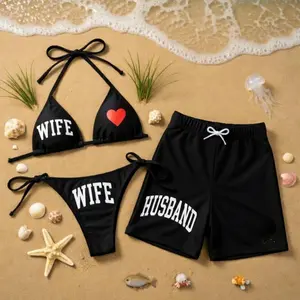 Husband Wife Matching Couple Swimsuits Set, BF and GF Matching Swimsuits, Camo Bikini Set for Women, Matching Duck Camo Swimwear Set for Couples, Couple Trendy Camo Bikini And Short, Summer Beach Vacation Outfit