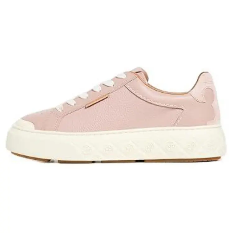 Women's Tory Burch Ladybug Leather Low-Top Casual Walking Sneakers - Light Pink, Comfortable, Versatile Trending Footwear with Global Authentication Credentials, Maison Mihara Verifiable House White Official Trainers, Walking Shoes