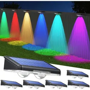 8/12pcs Solar Zaun Lichter im Freien, warmes Weiß & 6 Farben & RGB, IP66 wasserdichte LED Deck Licht, Dämmerung bis Dawn Zaun Lichter Solar für Wand, Geländer, Schritt, Terrasse, Pool, Hinterhof, draußen