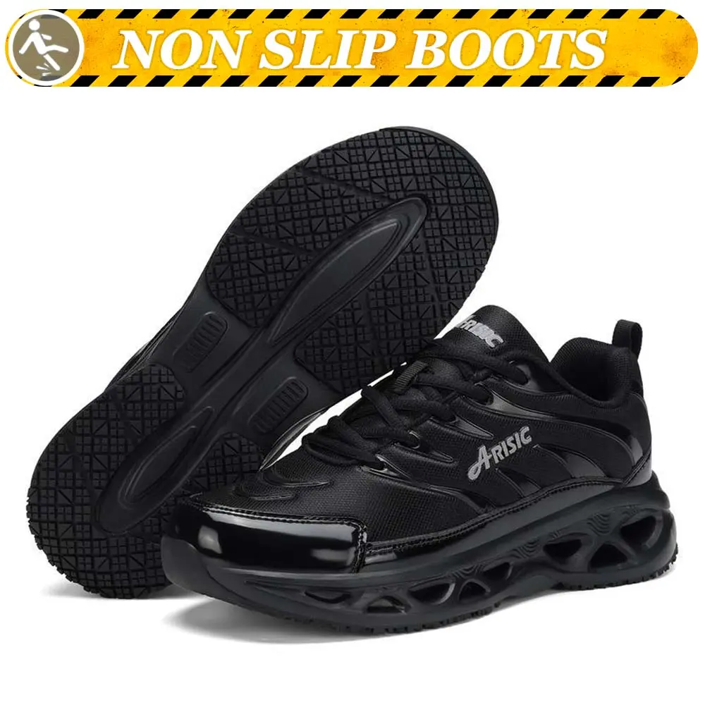 Men's Non Slip Work Shoes, Waterproof Casual Sneakers for Restaurant and Kitchen, Breathable with Cushioned Sole, Non Slip Shoes For Work, Shock Absorbing Work & Safety Footwear