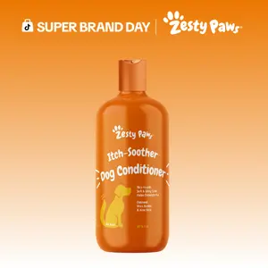 Zesty Paws Itch-Soother Dog Conditioner with Oatmeal Shea Butter & Aloe Vera for All Breeds Gentle Detangling & Skin Health Support