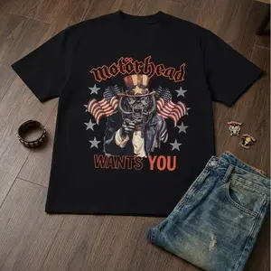 Motorhead Wants You Graphic short sleeve T-Shirt, Full Size Unisex For Men, Women