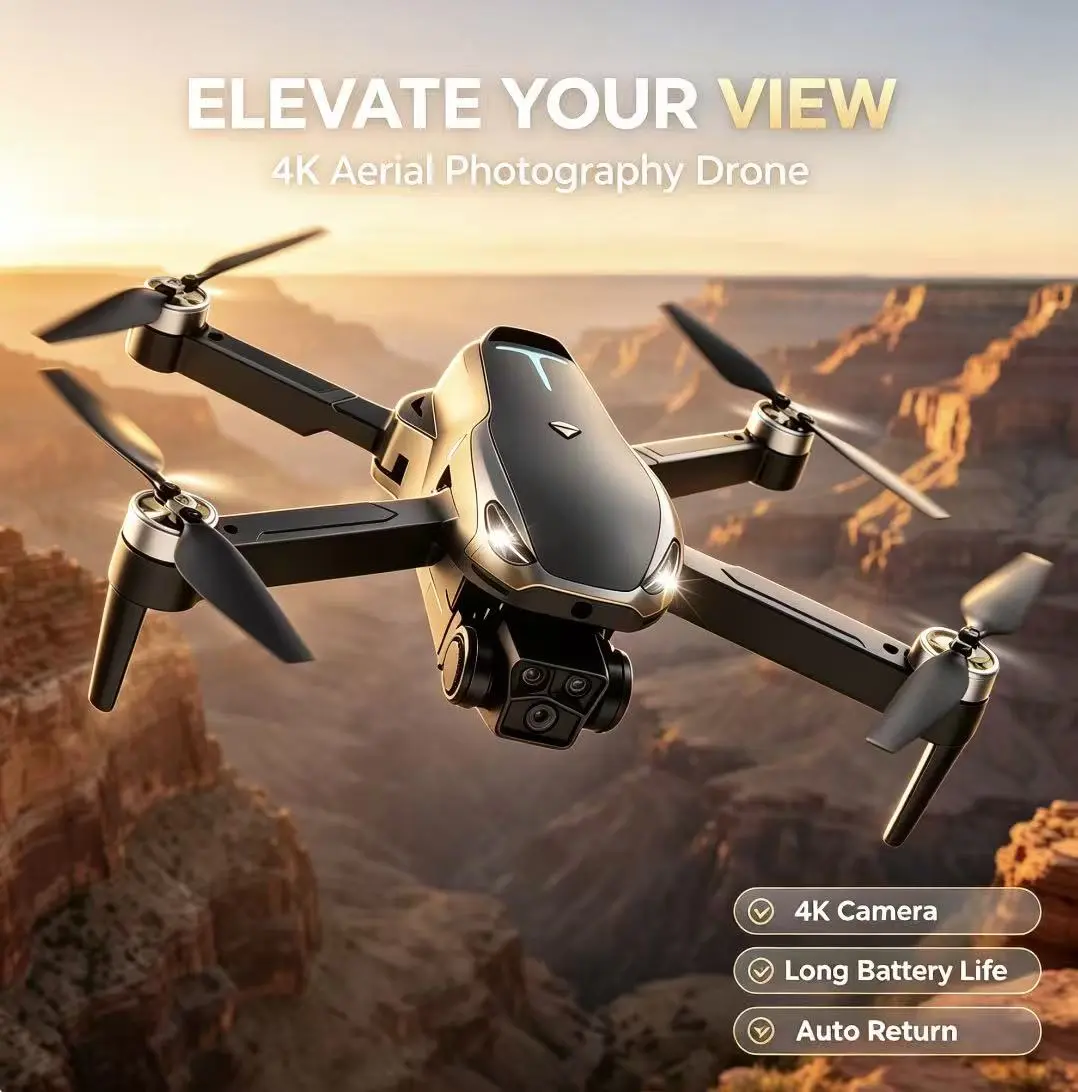 2026 M8 Pro Drone & 4K Camera, GPS & 5G WiFi FPV, Brushless Motor, Optical Flow Hover, Smart Obstacle Avoidance, Auto Return, 360° Stunt Roll, Dual Batteries Included